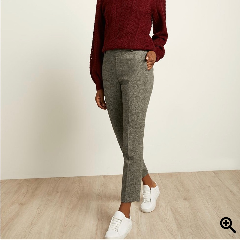 NWT - Grey Tweed Signature Fit Slim Leg Ankle Pant